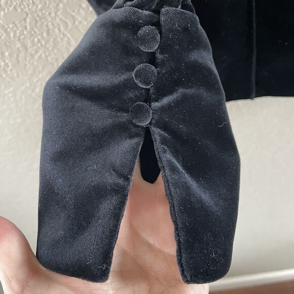 FRAME Blouse Womens Small Black velvet sweetheart neck Exposed Zipper Party Chic - Picture 5 of 13